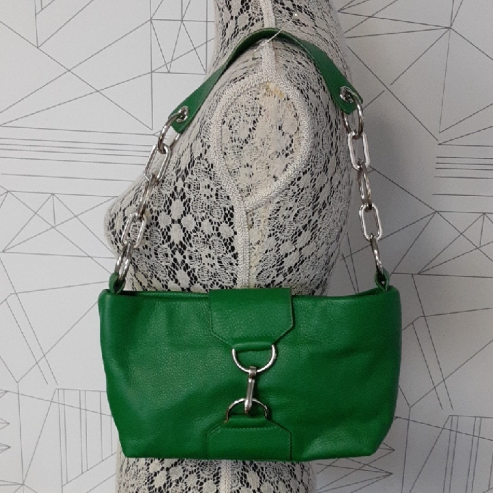 Nautica Green Shoulder Bag with Elegant Silver Detail